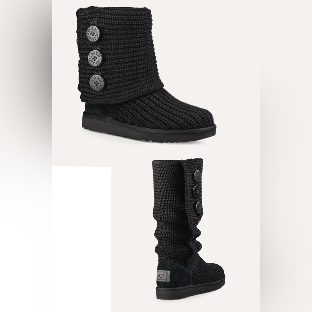 UGG classic Cardy Boots Black Cozy Knit